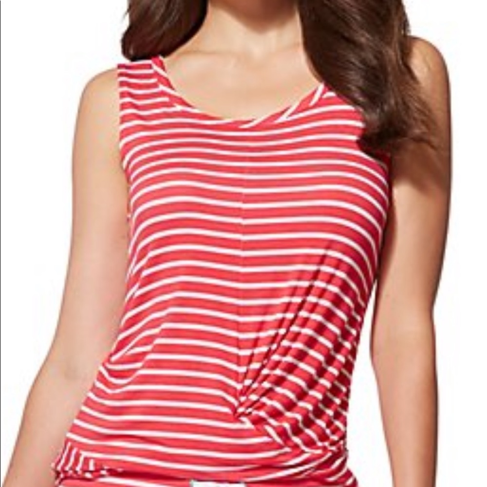SOHO STREET - STRIPE TWIST-FRONT TANK TOP